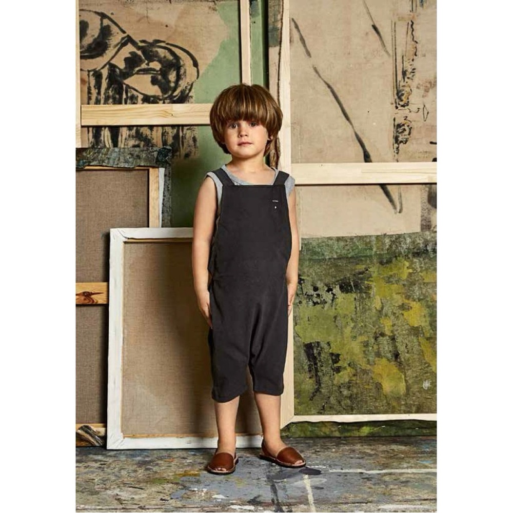 Gray Label Black Short Leg Salopette Overalls 2-3 Years